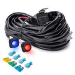 MICTUNING [Exclusive 12ft Dual Waterproof Switches Wiring Harness Kit - 60A Relay Fuse for Backlight LED Light Bars, Front & Rear Lamps