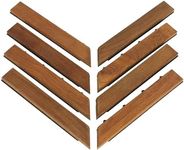 Bare Decor EZ-Floor Corner Trim Piece Interlocking Flooring in Solid Teak Wood (Set of 8), Oiled Finish