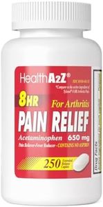 HealthA2Z® Pain Relief Extended Release, Acetaminophen 650mg, 8 Hour Pain Reliever, Fever Reducer, Arthritis Pain, Aspirin Free, Dye Free, 250 Caplets