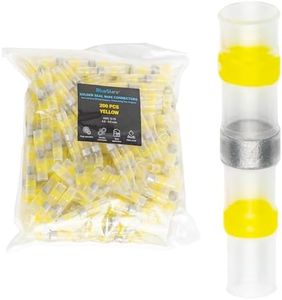 [2025 Upgraded] BlueStars 200PCS Yellow Solder Seal Wire Connectors 12-10 AWG, Waterproof Heat Shrink Butt Connectors for Automotive Marine Boat Motorcycle Outdoor Wire Splice