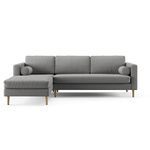 Palo Sofa |Right Sectional (8.25 feet Length) | Removable Fabrics,StoneGrey