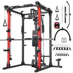 ARMAC Smith Machine, Multi-Functional Power Cage for Home Gym, 2000LBS Squat Rack with Two LAT Pull-Down Systems, Cable Crossover Machine and and More Cable Attachment (Black)