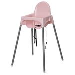 MSTI Convertible Baby High Chair, Convertible to Hgh Chair, Low Chair, & Booster Seat, Certified as per European Standard, essential for baby feeding (safety belt, pink) no foot rest