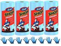 Scott Shop Towels, Strong and Absorbent Multi-Purpose Blue Disposable Towels, 55 Sheets per Roll, 4 Rolls (220 Sheets)