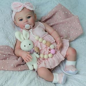 KSBD Realistic Reborn Baby Dolls - 18 Inch Lifelike Newborn Real Life Baby Dolls Girl with Soft Weighted Body, Real Baby Doll Gift Set for Kids Age 3+,Dress