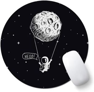 AOKSUNOVA Alfombrilla de ratón redonda de 20 x 20 cm, diseño de astronauta