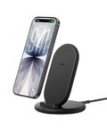 Belkin BoostCharge Wireless Charging Stand, Phone Case Compatible, Wireless Charger for Apple iPhone, Samsung Galaxy, Google Pixel and more, 5ft/1.5m Cable Included - Black