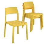 Novogratz Chandler Stacking Garden Patio Dining Chairs 4 Pack Yellow