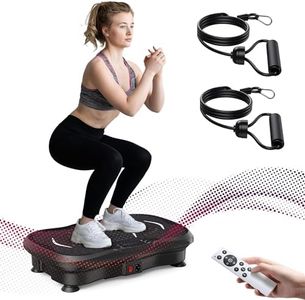 FitFlux Whole Body Vibration Plate Exercise Machine 265 lbs Capacity with 99 Speed Levels, Remote Control, LED Display, Resistance Bands & Programs Home Exercise Equipment Weight Loss for Women & Men