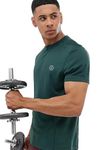 CHKOKKO Men's Solid Regular Fit Sports T-Shirt Bottlegreen Size XXL