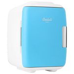 Cooluli Mini Fridge Electric Cooler and Warmer (4 Liter / 6 Can): AC/DC Portable Thermoelectric System w/Exclusive On the Go USB Power Bank Option (Blue)