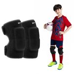 EULANT Volleyball Knee Pad for Kids, Soft Adjustable Children Kneepads with Thick Sponge, Protective Knee Brace for Soccer Tennis Running Cycling Dance (Black-S)