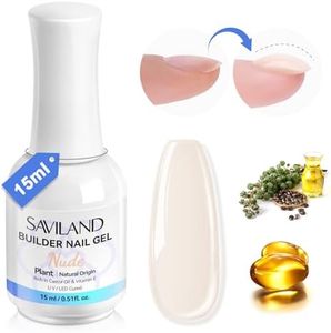 SAVLAND Nude Builder Nail Gel: 8 in 1 Gel Builder for Nail Thickening Harder Organic Castor Oil VE Nails Strengthener Base Color Quick Extensions No Damaged Nails Salon Home Manicure