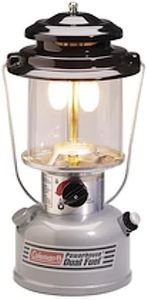 Coleman Powerhouse Dual Fuel Lantern Shines up to 800 Lumens, 2-Mantle Lantern Uses Coleman Liquid Fuel or Gasoline with Adjustable Brightness, Carry Handle, Mantles, & Funnel Included