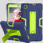 Soatuto for Alcatel Joy Tab 2 8 inch Tablet Case, Shockproof Kids Armmor Cover Case with Screen Protector for Alcatel Joy Tab 2 8 inch 2020 Model 9032Z Tablet (Navy Blue/Green/1 PC)
