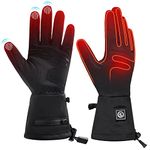 DINSVTA Heated Glove Liners, Thin Heated Gloves Rechargeable for Men Women with Three Heating Levels up to 150°F, 7.4V 2200mAh Batteries, Windproof Warm Gloves for Driving Working Running Skiing