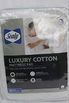 Sealy Luxury Cotton Top Fitted Mattress Pad, Queen White