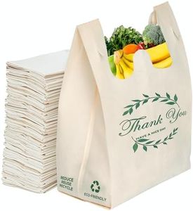 Simply Cool 300 Pack Reusable Thank You Eco-Friendly Grocery T-Shirt Shopping Bags 21.5”x12.2”x7.2” Durable, Recyclable Shopping Bags Washable, Foldable, Portable Tote Bags Bulk