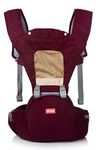 INFANTSO Hip Seat Baby Carrier (Wine) with 4 Adjustable Carry Positions, Baby Carrying Hip Seat for 3 to 24 Months Toddlers, Kangaroo Style Born to Toddler Carrier with Up to 15kg Weight