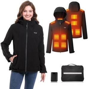 LIFMAGE Heated Jackets for Women with Battery Pack Included, Softshell Womens Heated Jacket with Adjustable Hood M