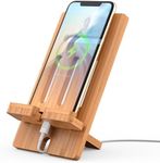 Pezin & Hulin Bamboo Phone Stand, Multi-Angle Adjustable Cell Phone Holder, Desktop Mobile Stand, Compatible with 4-11" Smartphone and Tablet