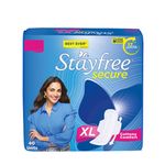 Stayfree Secure XL Sanitary Pads For Women, 40 Pads, Cottony Soft Cover
