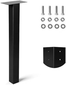 43" Galvanized Steel Mailbox Post - Heavy Duty 4x4 Black In-Ground Post for Outdoor Mailboxes with Easy Installation