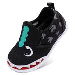 JIASUQI Baby Shoes Boys Girls Slip On Sneakers Infant Soft First Walking Shoes Toddler Daily Casual Shoes(Big Shark,12-18 Months)