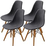 SHENGYIJING Dining Chairs Covers Set of 2/4/6,Style Shell Dining Chair Mid Century Modern Chair Sipcover,Upholstered Dining Accent Side Chair Covers (Grey,4 Pieces)