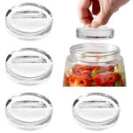 4 Pack Fermentation Stone Glass Weights Pickle Pebble with Easy Grip Handle for Wide Mouthe Mason Jar Fermenting Pickles,Kimchi,Sauerkraut