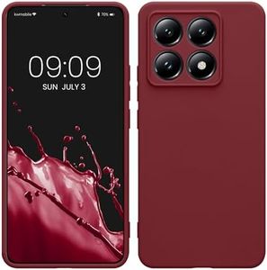 kwmobile Case Compatible with Xiaomi 14T Case - Protective Slim TPU Phone Cover - Soft Matte Finish - Bordeaux Violet