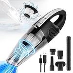 URAQT Handheld Vacuums Cordless, 4500 Pa Portable Handheld Hoover, 120W USB Rechargeable Car Vacuum Cleaner, Lightweight Wet Dry Vacuum, Car Hoover for Kitchen, Car, Office, Home, Pet Hair Cleaning