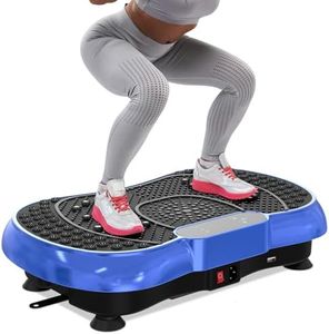 bigzzia Vibration Plate Exercise Machine, Vibration Plate for Lymphatic Drainage, 2025 Upgraded Double Motors for Weight Loss (Electric Blue)