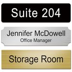 Custom Office Engraved Name Plate for Door or Wall Sign, Personalized Door Name Plate for Office with Adhesive, Laser Engraving, 10 Colors Available, 3 Styles (2" x 8")