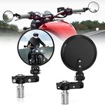 MICTUNING Universal Motorcycle Mirrors - 3 Inch Round Folding Bar End Side Mirror Compatible with Honda, Scooter, Suzuki, Yamaha, Kawasaki, Victory and More