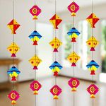 TOYXE Mini 3D Kite Paper Frill for makar sankranti Decoration pack of 4 Pcs