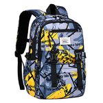 KEBEIXUAN School Bags for Boys Stylish School Rucksacks for Teenage Boys Kids Backpack for Primary Middle School Boy (yellow)