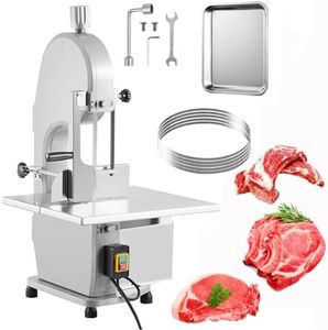 1500W Electric Bone Saw Machine, 0.16-7.09 Inch Cutting Thickness, Frozen Meat Cutter with 5 Saw Blades, 19.3"x15" Table Sawing for Chicken Fish Trotter Beef