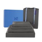 Kickoff Home 100% Bamboo Sheets, Queen Size Bedding Set | 4-Piece Extra Deep Pocket Queen Sheets Set | Soft, Lightweight, Breathable, Cooling Sheets | Bedding Sheets & Pillowcases (Full - Grey Mist)