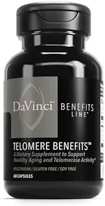 DAVINCI Labs Telomere Benefits - Dietary Supplement to Support Healthy Aging, Antioxidant Levels, Memory and Telomerase Activity* - with Astragalus Root Extract - Gluten-Free - 60 Vegetable Capsules