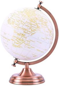 EXERZ 20cm Globe d'or Couleur Métallique - Carte Française - Globe de livre d'or de mariage - Décoration - Arc Et Base En Métal, Revêtus De Couleur Dorée