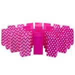 Hallmark Pink Party Favor and Wrapped Treat Bags, Assorted Designs (30 Ct., 10 Each of Chevron, White Dots, Solid) for Baby Showers, Bridal Showers, Birthdays, Care Packages and More