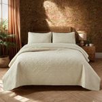 Brandream Luxury Beige Bedding Set 3 Piece Oversized Bedspread Quilt Set Queen Size