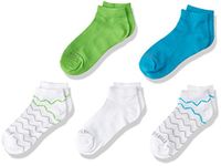 Fruit of the Loom Girls' 10-Pair Low Cut Socks Casual, White/Blue/Green, Shoe Size: 3-9 UK (Pack of 10)