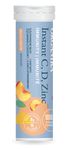 Organika Instant C, D, Zinc Effervescent Tablets - Peach Flavour- Immune Support- Single Tube x 10 Tablets