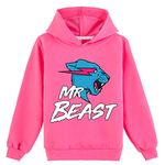 Kids Lightning Cat Funny YouTube Gamer Pullover Hoodies for Boys and Girls Tees Tops Hoody T-Shirt (Rose, 150)