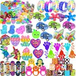 118 PCS Party Favors Toys for Kids 4-8 8-12, Pop Fidget Toys, Treasure Box Toys for Classroom, Pinata Filler, Goodie Bag Stuffers, Prize Box Toys, Treasure Chest, Classroom Prizes