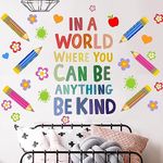 WINDVALE Colorful Inspirational Wall Decals Peel and Stick Wall Decor,Motivational Sticker Positive Saying Wall Decals for Nursery Kids Room Preschool Classroom Door Playroom Decor (Be Kind)