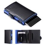 Card Blocr Credit Card Wallet Slim RFID Blocking Credit Card Holder Minimalist Wallet (Carbon Fiber PU Leather)