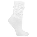 K. Bell Socks womens Slouch Socks, White, 9-11